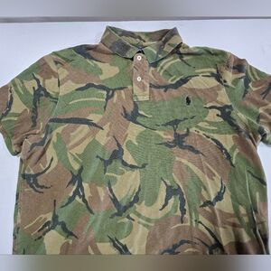 Polo Ralph Lauren Polo Shirt Men XL Green Camo Classic Fit Preppy Short Sleeve